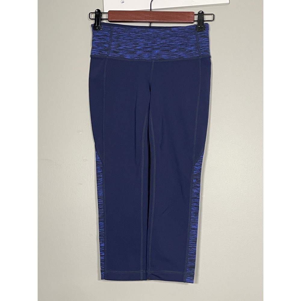 Athleta Be Free Knicker Women XS Navy Blue Excellent Space Dye Cropped Leggings